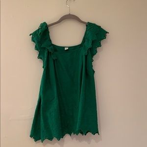 Emerald Green Embroidered Top